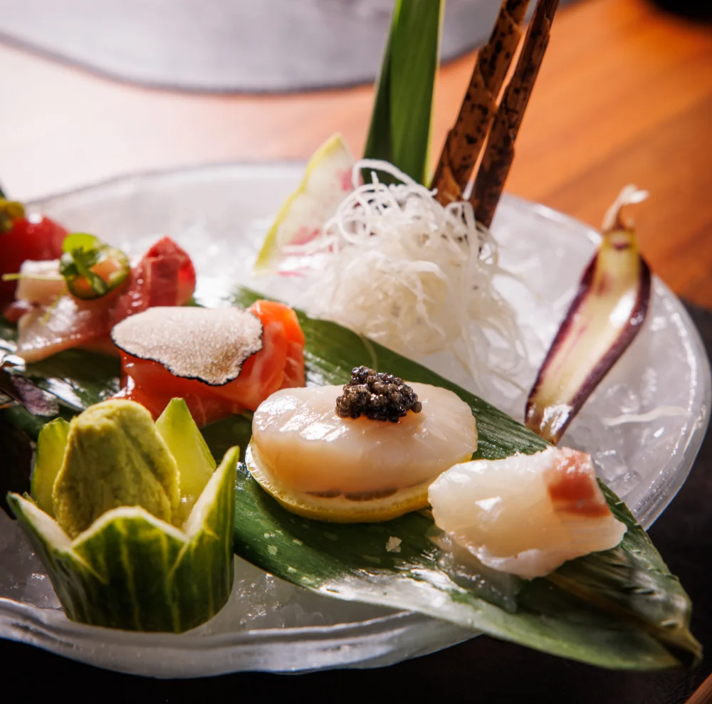 Hand selected Omakase Feature at Crown Block, a downtown Dallas fine dining restaurant.