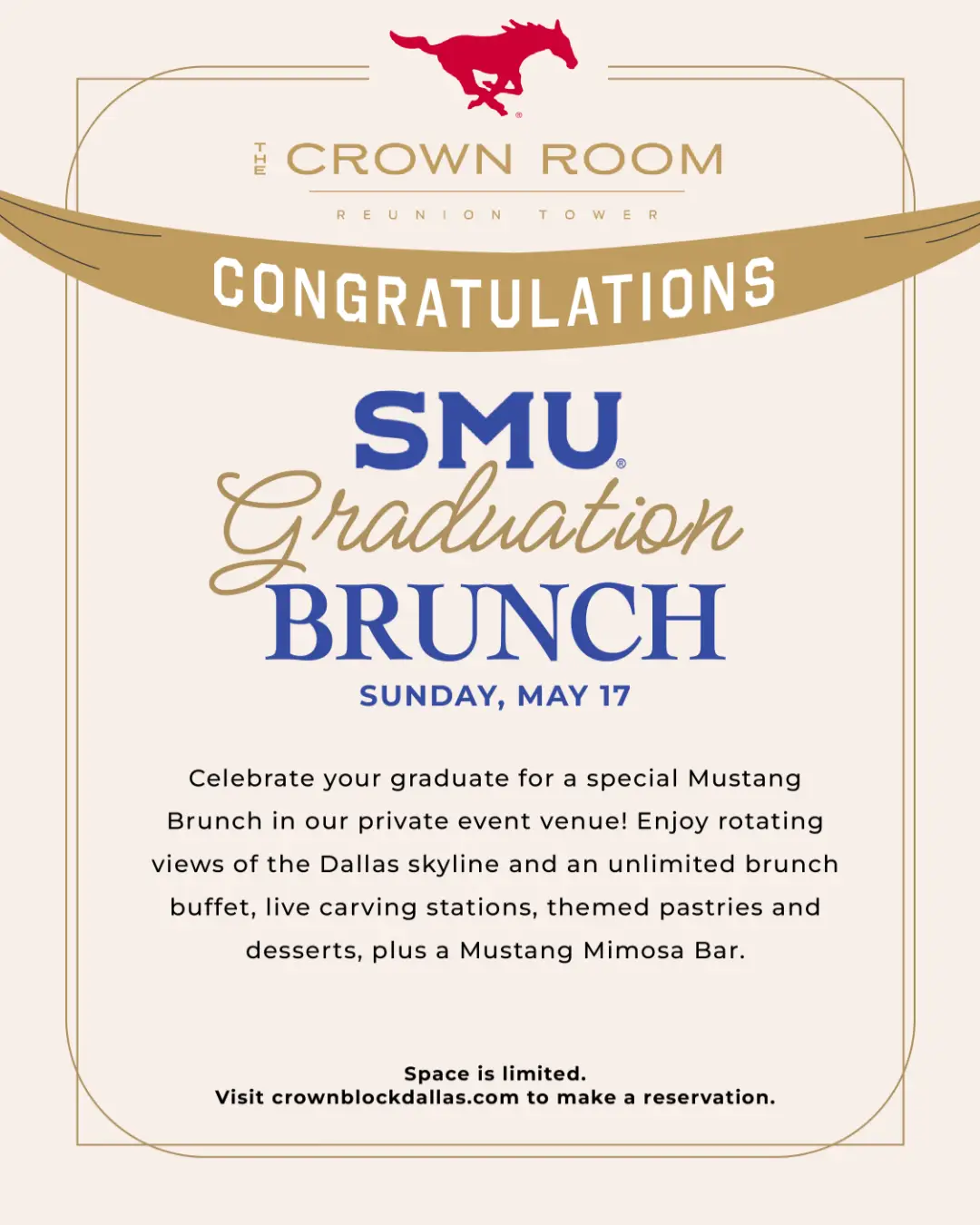 Crown Block Dallas SMU Graduation Brunch 2026