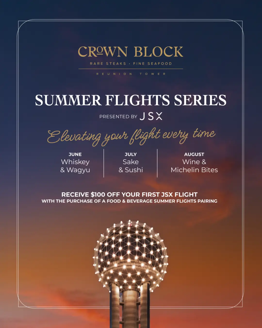 Crown Block JSX Summer Flights Series